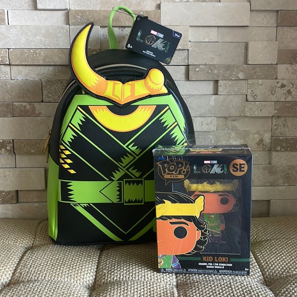 Funko Pop Loki Backpack with Kid Loki Pin - Picture 1 of 4